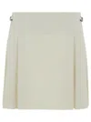 LOW CLASSIC WHITE PLEATED MINI-SKIRT IN TECH FABRIC WOMAN
