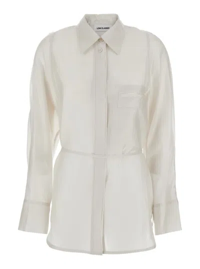 LOW CLASSIC WHITE SHIRT WITH CLASSIC COLLAR AND REAR STRAP