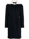 Low Classic Wide-collar Single-breasted Coat In Blue