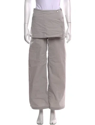 Pre-owned Low Classic Wide Leg Pants In Grey