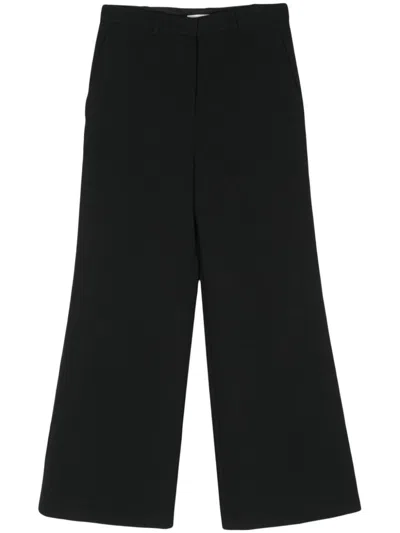 Low Classic Wide-leg Trousers In 黑色