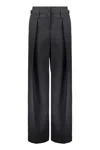 Low Classic Wide-leg Trousers In Blue