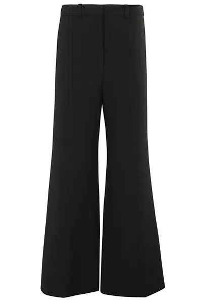 Low Classic Wide-leg Tailored Trousers In Black