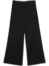 Low Classic Wide Wool Trouser Featuring Back Pockets In Black