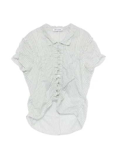 Low Classic Winkle Half Sleeve Shirt Woman Stripe In Gray