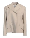 Low Classic Woman Blazer Beige Size L Wool, Polyester, Polyurethane In Beige