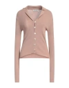 Low Classic Woman Cardigan Beige Size M Rayon, Nylon In Beige