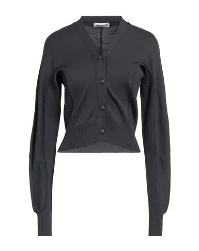 Low Classic Woman Cardigan Charcoal Size M Rayon, Nylon In Grey