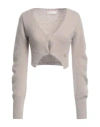 Low Classic Woman Cardigan Taupe Size M Mohair Wool, Polyamide, Elastane In Grey