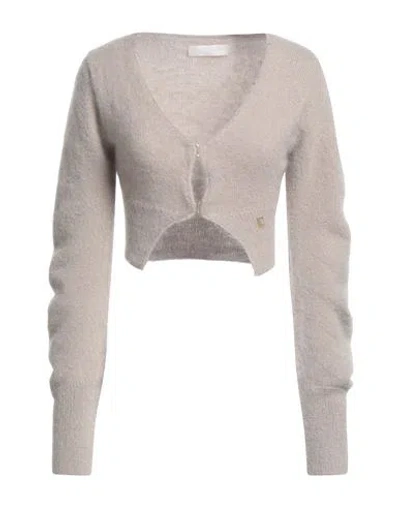 Low Classic Woman Cardigan Taupe Size M Mohair Wool, Polyamide, Elastane In Grey