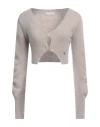 Low Classic Woman Cardigan Taupe Size M Mohair Wool, Polyamide, Elastane In Grey