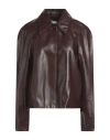 Low Classic Woman Jacket Brown Size M Polyurethane In Brown