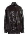 Low Classic Woman Jacket Dark Brown Size M Polyurethane, Polyester In Brown