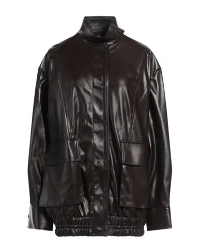 Low Classic Woman Jacket Dark Brown Size M Polyurethane, Polyester