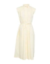 Low Classic Woman Midi Dress Cream Size L Cotton In White