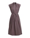 Low Classic Woman Midi Dress Dark Purple Size L Cotton