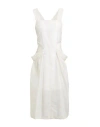 Low Classic Apron-style Midi Dress In White