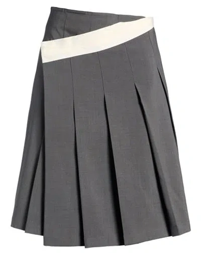 Low Classic Woman Midi Skirt Grey Size M Polyester, Polyurethane In Gray