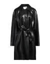 Low Classic Patent-finish Belted Trench Coat In Black