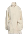 Low Classic Woman Overcoat & Trench Coat Cream Size M Cotton, Recycled Nylon