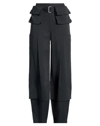 Low Classic Woman Pants Charcoal Size M Rayon, Modal In Black