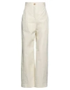 Low Classic Woman Pants Ivory Size Xs Cotton, Recycled Nylon In White