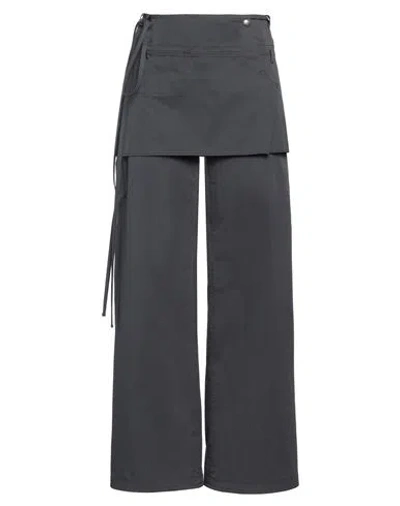 Low Classic Woman Pants Lead Size L Cotton, Polyester In Grey