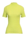 Low Classic Woman Top Lime Green Size M/l Cotton, Polyamide, Polyurethane In Green