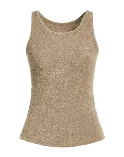Low Classic Woman Top Khaki Size M Wool, Nylon In Multi