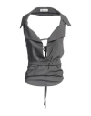 Low Classic Woman Top Lead Size M Polyester, Polyurethane In Grey
