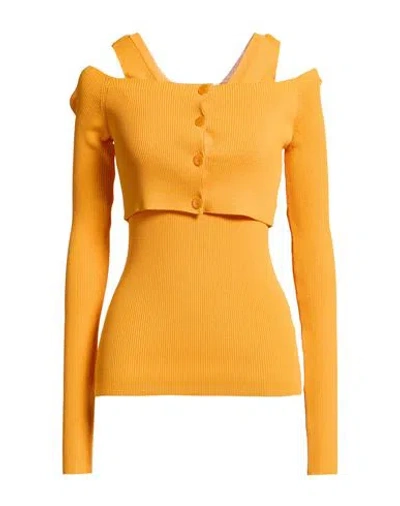 Low Classic Woman Twin Set Orange Size M Rayon, Nylon