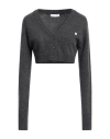 Low Classic Woman Wrap Cardigans Steel Grey Size S Geelong Wool In Grey