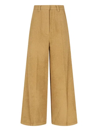 Low Classic Wide Leg Trousers Belt Loops In Brown