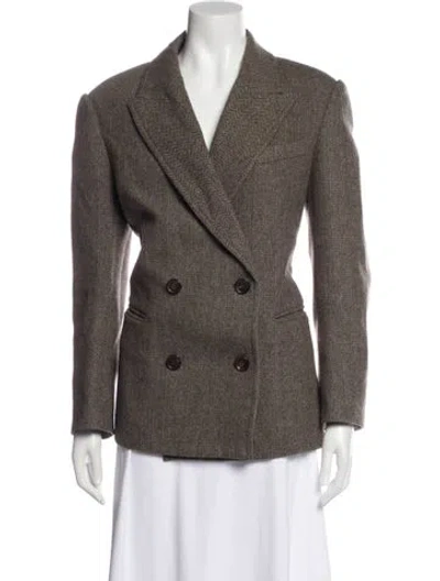 Pre-owned Low Classic Wool Blazer In Gray