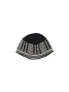 Low Classic Knit Two-tone Ribbed Hat Design In Black