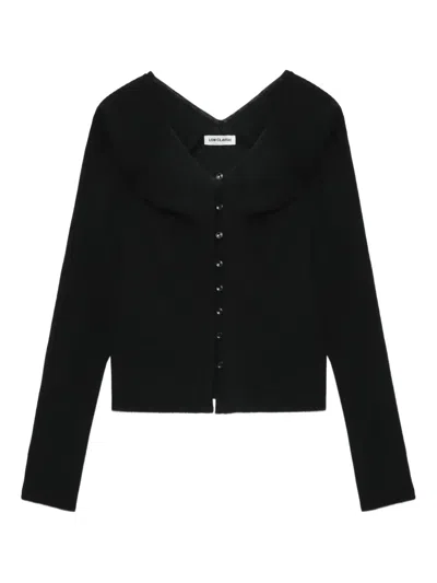 Low Classic Wool Cardigan In Black