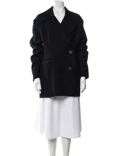 Pre-owned Low Classic Wool Coat In Black