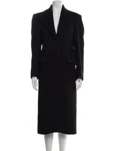 Pre-owned Low Classic Wool Coat In Black
