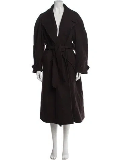 Pre-owned Low Classic Wool Coat In Brown