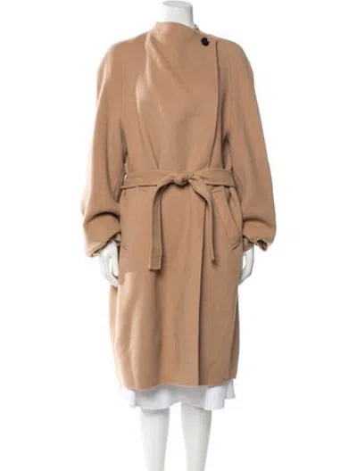 Pre-owned Low Classic Wool Coat In Brown