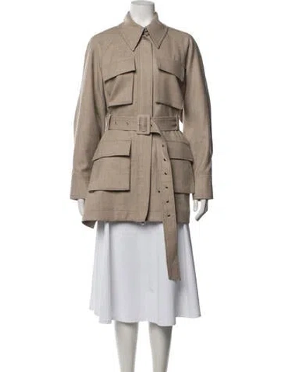 Pre-owned Low Classic Wool Coat In Neutrals