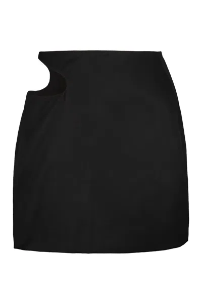 Low Classic Wool Mini Skirt In Black