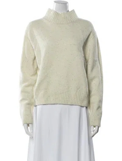 Pre-owned Low Classic Wool Mock Neck Sweater In Neutral