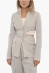 Low Classic Wool Slim Fit Single-breasted Blazer With Cut-out Detail