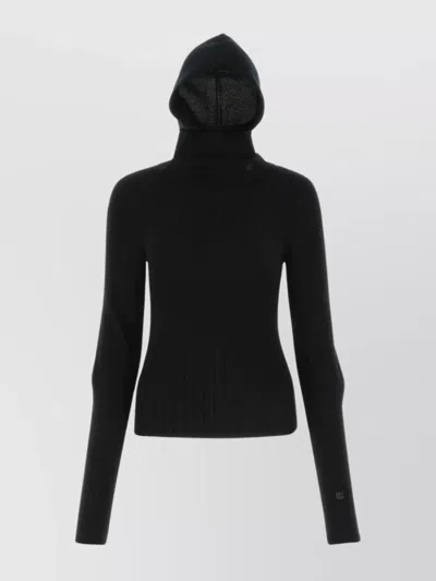 LOW CLASSIC WOOL SWEATER WITH DETACHABLE LEATHER BALACLAVA