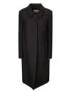 Low Classic Wool Twill Single Mac Coat In Black