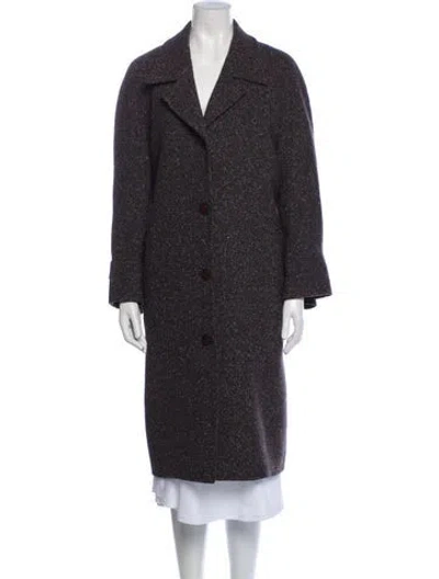 Pre-owned Low Classic Wool Tweed Pattern Coat In Gray