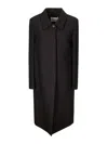 Low Classic Wool Twill Single Mac Coat In Black