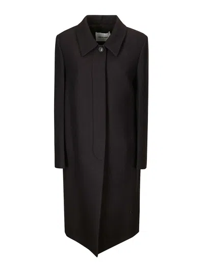 Low Classic Wool Twill Single Mac Coat In Black