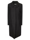 Low Classic Wool Twill Single Mac Coat In Black Purple